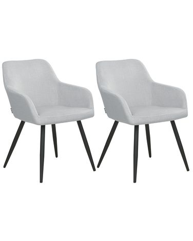 Lot de 2 chaises de salle à manger CASMALIA Velours Gris clair