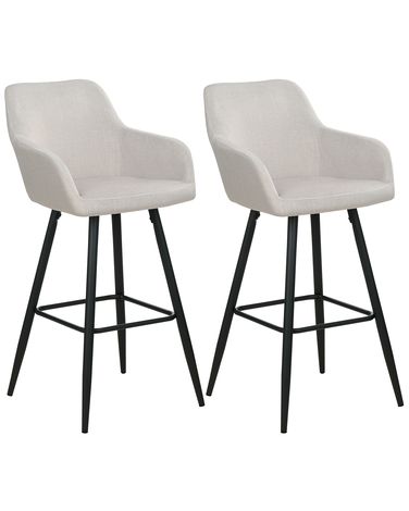 Lot de 2 chaises de bar CASMALIA Velours Taupe