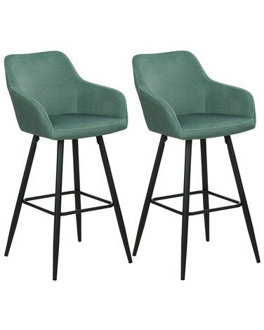 Lot de 2 chaises de bar CASMALIA Velours Vert foncé