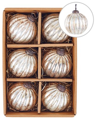 Set van 6 kerstballen IVOIRE Glas Zilver