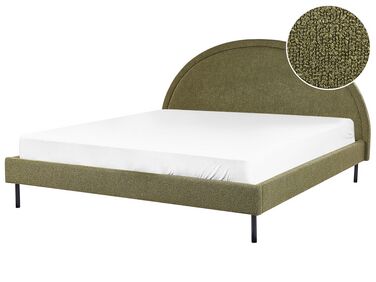 Lit avec sommier Bouclé MARGUT 180 x 200 cm Vert olive