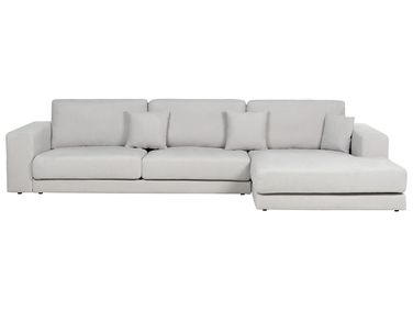 Corner Sofa 5 Seater LOFOTEN Fabric Light Grey Left Hand