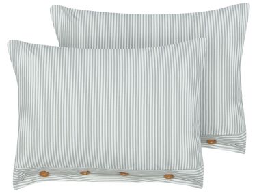Lot de 2 coussins décoratifs SEBRINE 40 x 60 cm Vert menthe À rayure