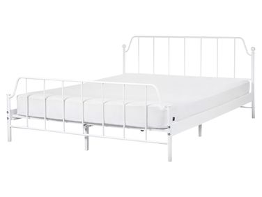 Lit avec sommier Métal MAURESSAC 160 x 200 cm Blanc