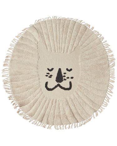 Kids Rug BADHANI Beige ø 140 cm Cotton
