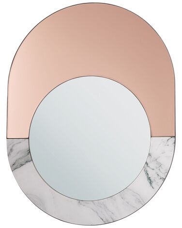 Wall Mirror RETY 50 cm 65 cm Stone Rose Gold