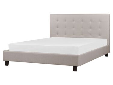 Lit avec sommier Tissu LA ROCHELLE 160 x 200 cm Gris clair