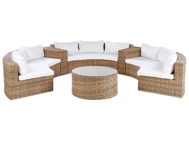 Loungeset met tafel 9-zits SEVERO PE rotan Goudbruin
