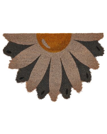Paillasson HOTAKA Multicolore 40 x 60 cm Fleur Fibre de coco