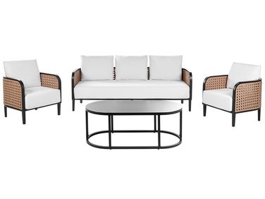 Loungeset met tafel 5-zits MONTEFALCO Metaal Wit