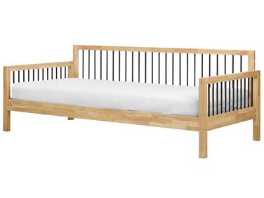 Lit de jour Bois TRICOT 90 x 200 cm Marron clair