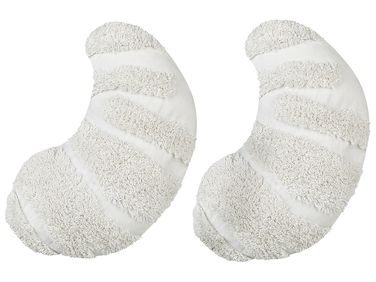 Lot de 2 coussins décoratifs SNOWDROP Coton 40 x 25 cm Blanc