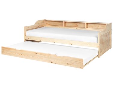 Lit gigogne Bois de pin EDERN 90 x 200 cm Marron clair