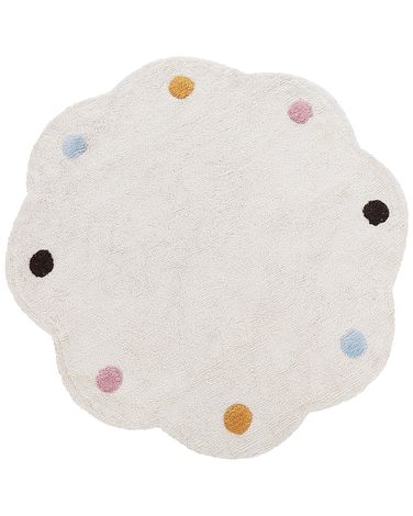 Kids Rug DUREVI Light Beige ø 120 cm Cotton