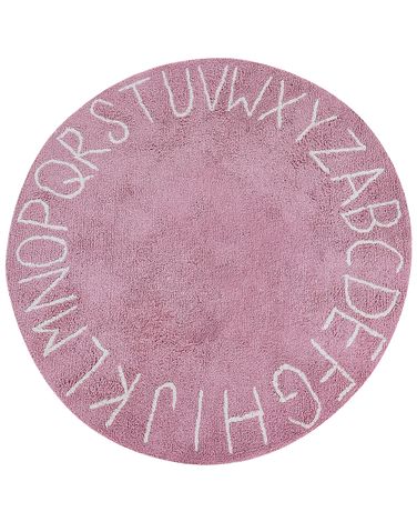 Kids Rug VURGUN Pink ø 120 cm Cotton