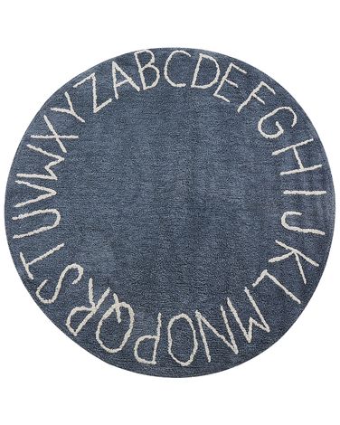 Kids Rug VURGUN Dark Blue ø 120 cm Cotton