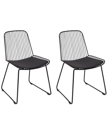 Lot de 2 chaises de salle à manger PENSACOLA Métal Noir