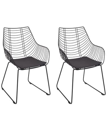 Lot de 2 chaises de salle à manger ANNAPOLIS Métal Noir