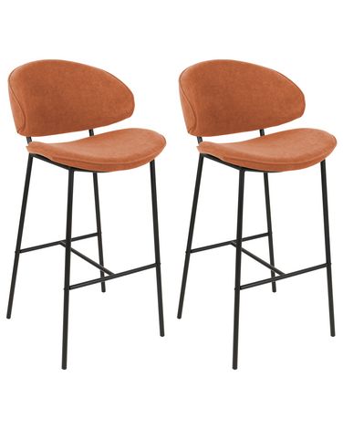 Lot de 2 chaises de bar KIANA Orange