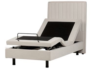 Lit réglable Tissu CASTELLAN 90 x 200 cm Beige clair