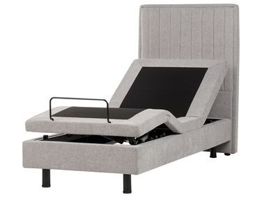 Lit réglable Tissu CASTELLAN 80 x 200 cm Gris clair