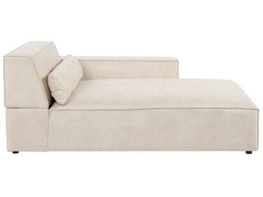 Left-Hand Chaise Longue HELLNAR Velvet Light Beige