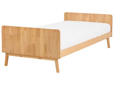 Lit avec sommier Bois de pin BONNAC 90 x 200 cm Marron clair