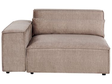 Corner Seat HELLNAR Fabric Light Brown Right Hand