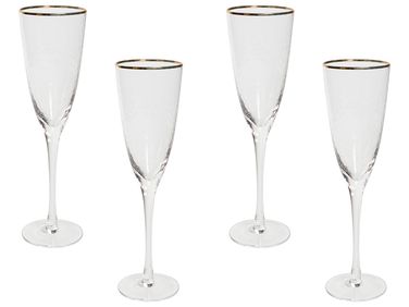 Lot de 4 flûtes à champagne TOPAZ 250 ml Transparent