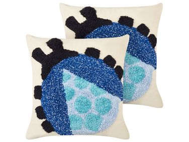 Lot de 2 coussins décoratifs LADYBIRD Coton 45 x 45 cm Multicolore