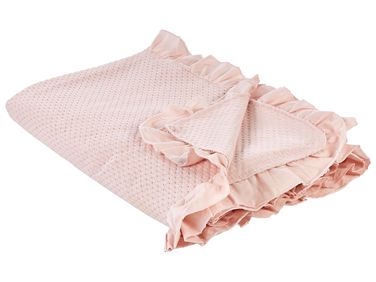 Couvre-lits HATTON Coton 200 x 220 cm Rose pastel