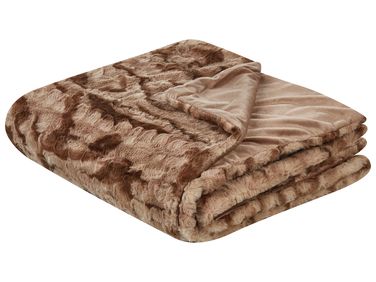 Blanket BAKIRA Faux Fur 200 x 220 cm Brown