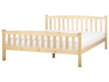 Lit avec sommier Bois de pin GIVERNY 160 x 200 cm Marron clair