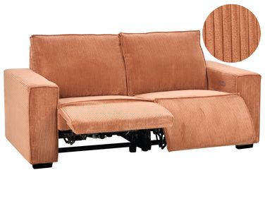 Electric Recliner Sofa 2 Seater NUKARI Corduroy Orange