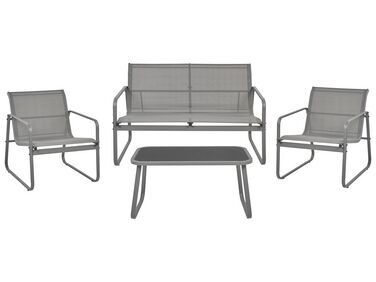 Loungeset met tafel 4-zits BARREA Metaal Grijs