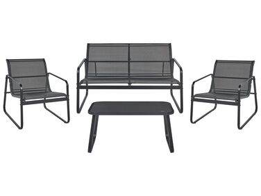 Loungeset met tafel 4-zits BARREA Metaal Zwart