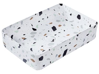 Vasque à poser NULES 61 x 35 cm Céramique Terrazzo blanc