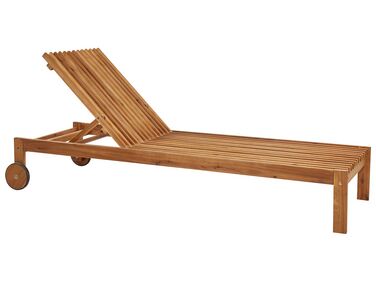 Ligstoel BELLANO kantelbaar Acaciahout Bruin