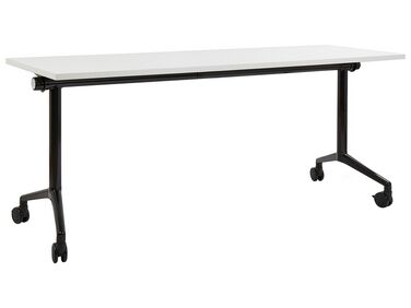 Foldable Office Desk CAVI White 180 cm 60 cm with Wheels