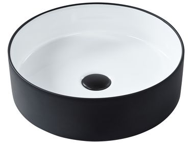 Vasque à poser TEBAR ⌀ 40 cm Céramique Noir/blanc