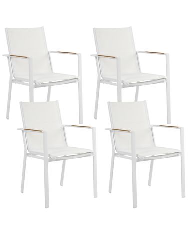 Lot de 4 chaises de jardin BUSSETO Métal Blanc