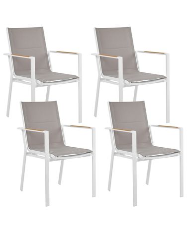 Lot de 4 chaises de jardin BUSSETO Métal Gris