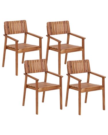 Lot de 4 chaises de jardin AGELLO Acacia Marron