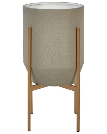 Cache-pot sur pied HYBRIDUM Métal 33 cm Gris