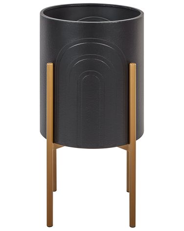 Cache-pot sur pied SEROTINA Métal 32 cm Noir