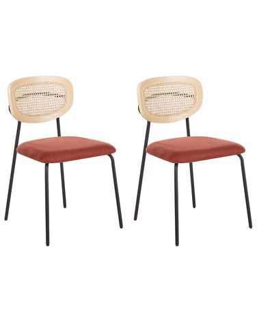Lot de 2 chaises de salle à manger MAYETTA Métal Orange
