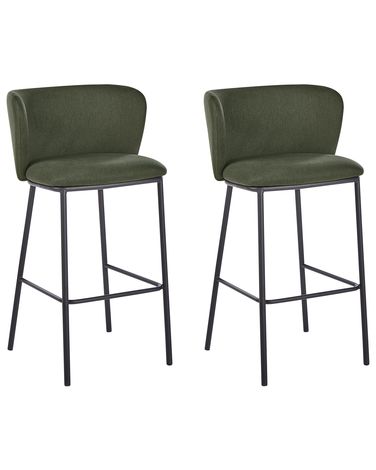 Lot de 2 chaises de bar MINA Vert foncé