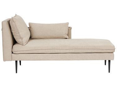Left-Hand Chaise Longue YERRES Fabric Beige