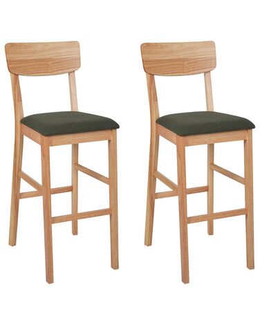 Lot de 2 chaises de bar AMBLER Marron clair/vert