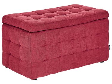 Pouf de rangement MICHIGAN Tissu Rouge